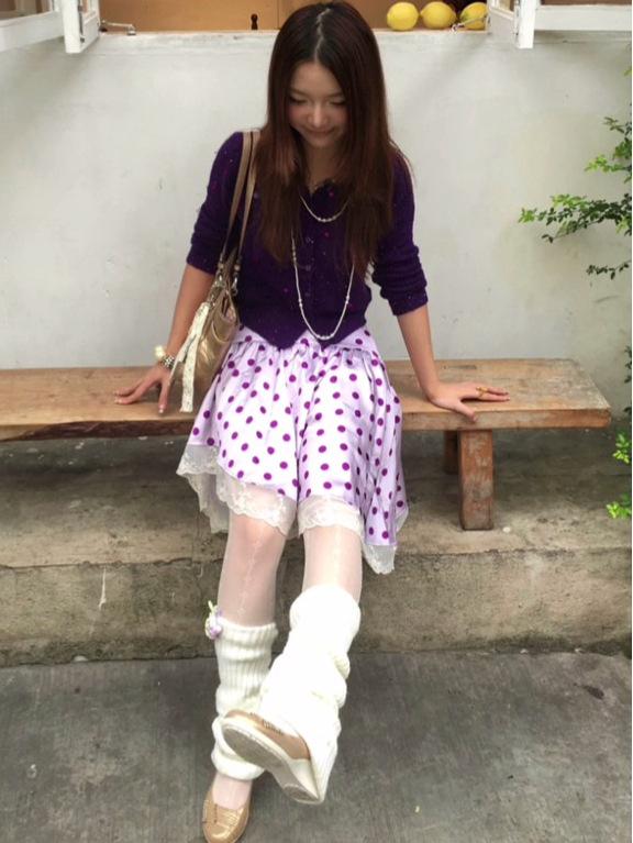 French Retro Asymmetrical Satin Patchwork Skirt with Lace and Polka Dots for Autumn