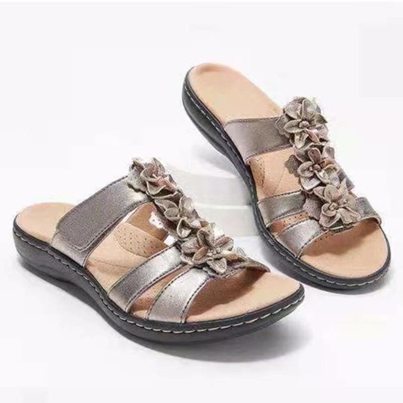 

Large size summer new fish mouth flower women s shoes slippers rubber solid color sandals 43