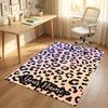 Leopard Ornate Theme Soft Crystal Velvet Rug Custom Name & Text Print Non Slip Floor Rug for Bedroom Living Room