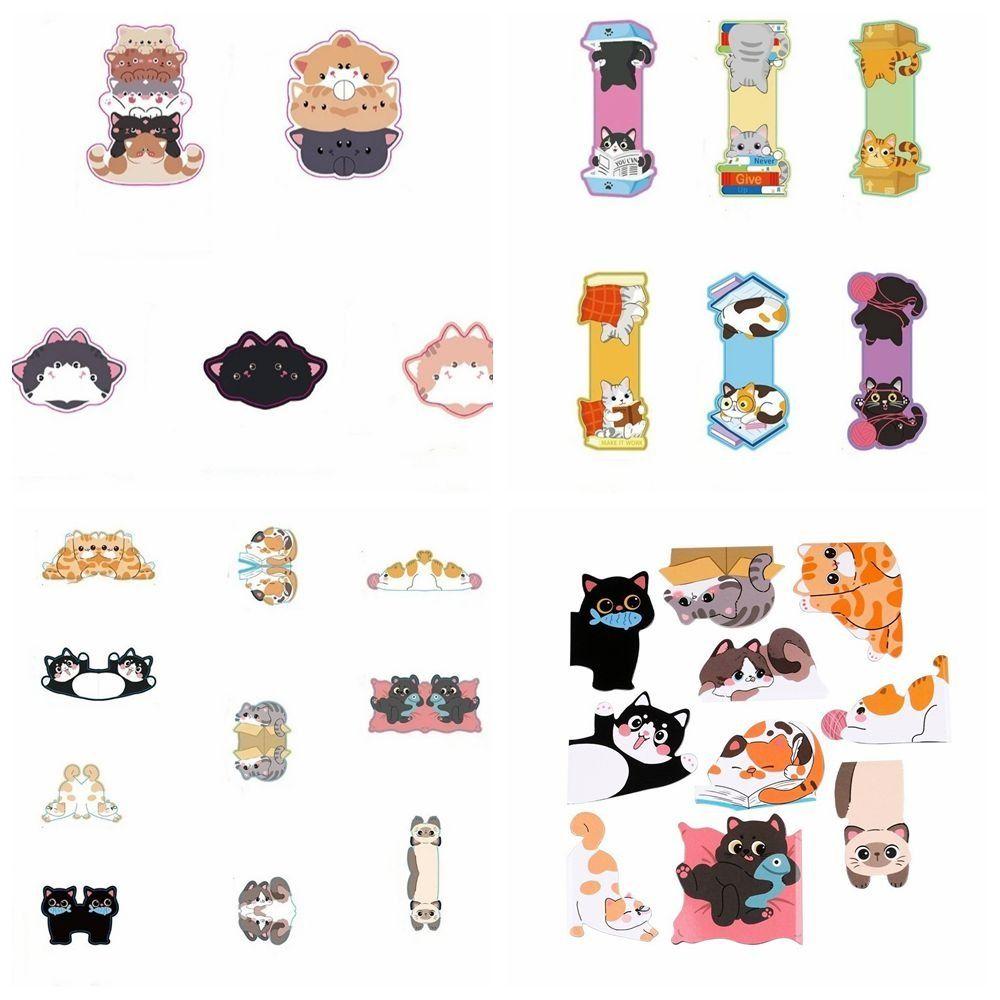 5/6/10pcs Kitten Shape Bookmark Clips Cute Page Markers Versatile Page Holders School Supplies