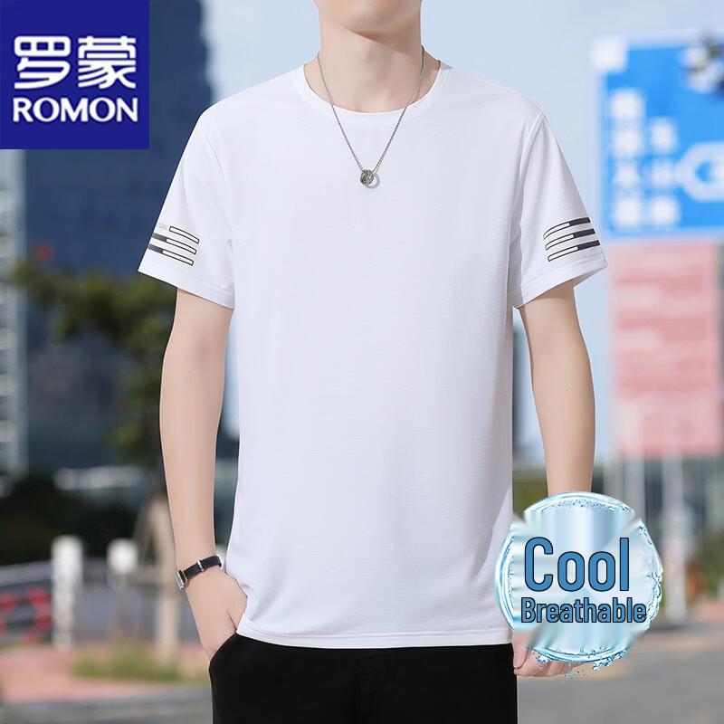 Romon Men s Ice Silk Short Sleeve T-Shirt XL