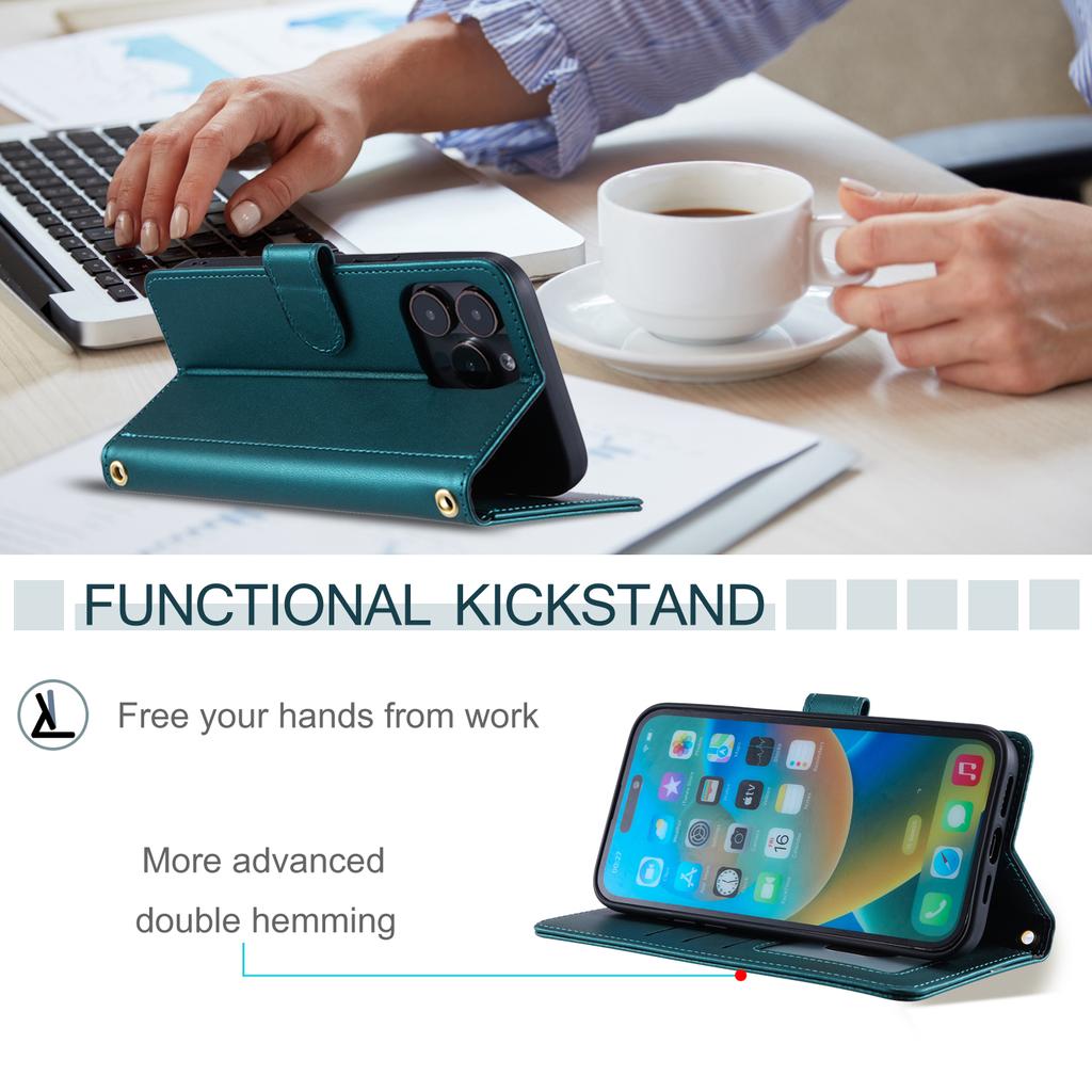 Crossbody Cards Solt Wallet Leather Case For Iphone 15 Pro Max 14 Plus 13 12 Mini 11 XR X XS 6S 7 8 SE2022 Strap Bag Book Cover