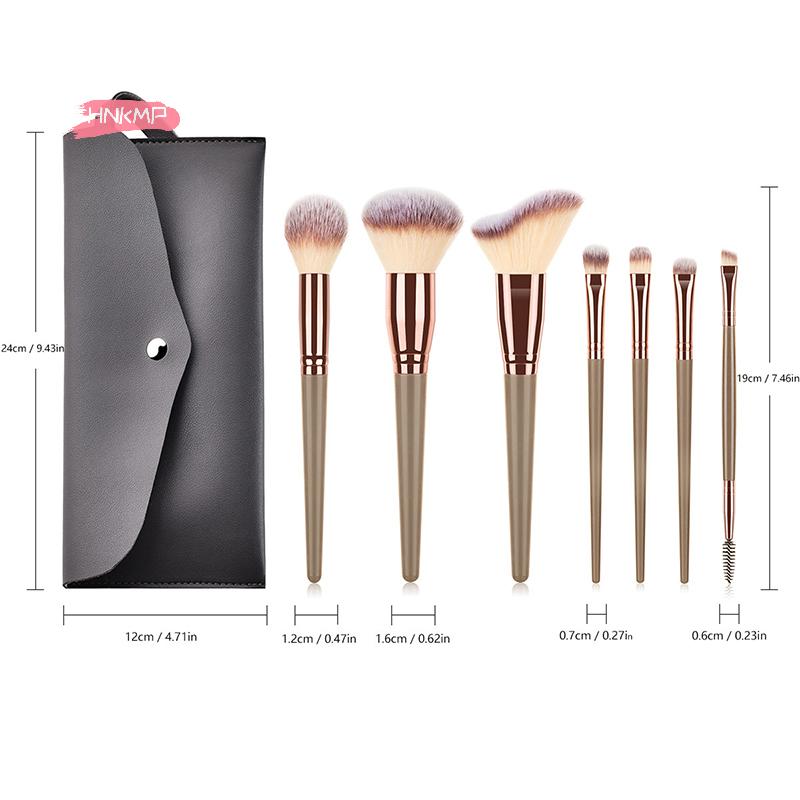 7/15Pcs Professional Makeup Brushes Set Brown Cosmetics Tools for Women Powder Eye Shadow Foundation Contour Blusher Beauty