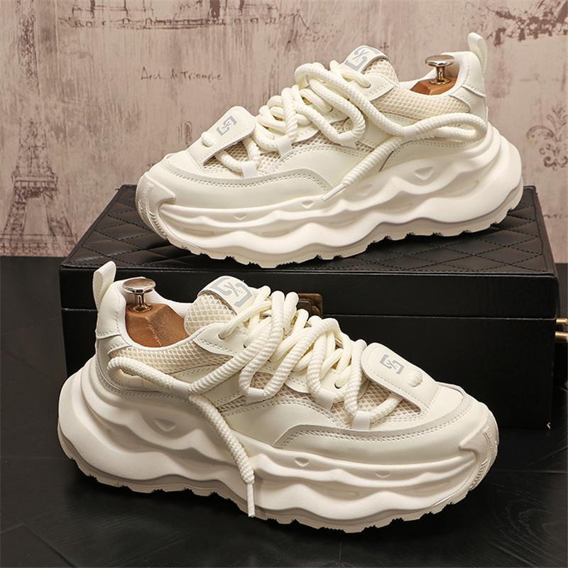 Adidași Noi de Toamnă pentru Bărbați Adidași cu Platformă Confortabili pentru Bărbați Tendință 2024 Pantofi Vulcanizați cu Șireturi Adidași Casual Albi Zapatillas