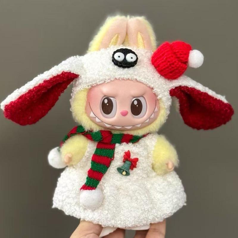 One Two and Three Generations of Labubu Christmas Baby Clothes Set,Labubu Doll Change Clothes To Wear Christmas Clothes