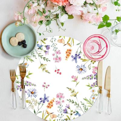 Spring Floral Paper Table Mats, Perfect for Birthdays, Bridal Showers, and Wedding Parties.