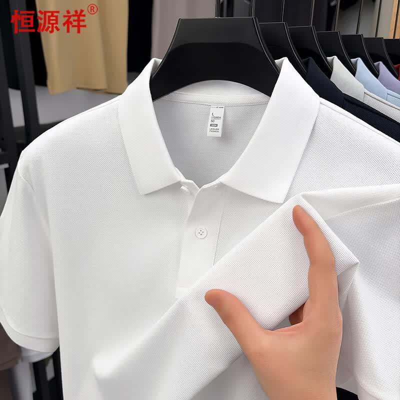 

Hengyuanxiang Men s Short Sleeve Cotton Polo Shirt 180/XL