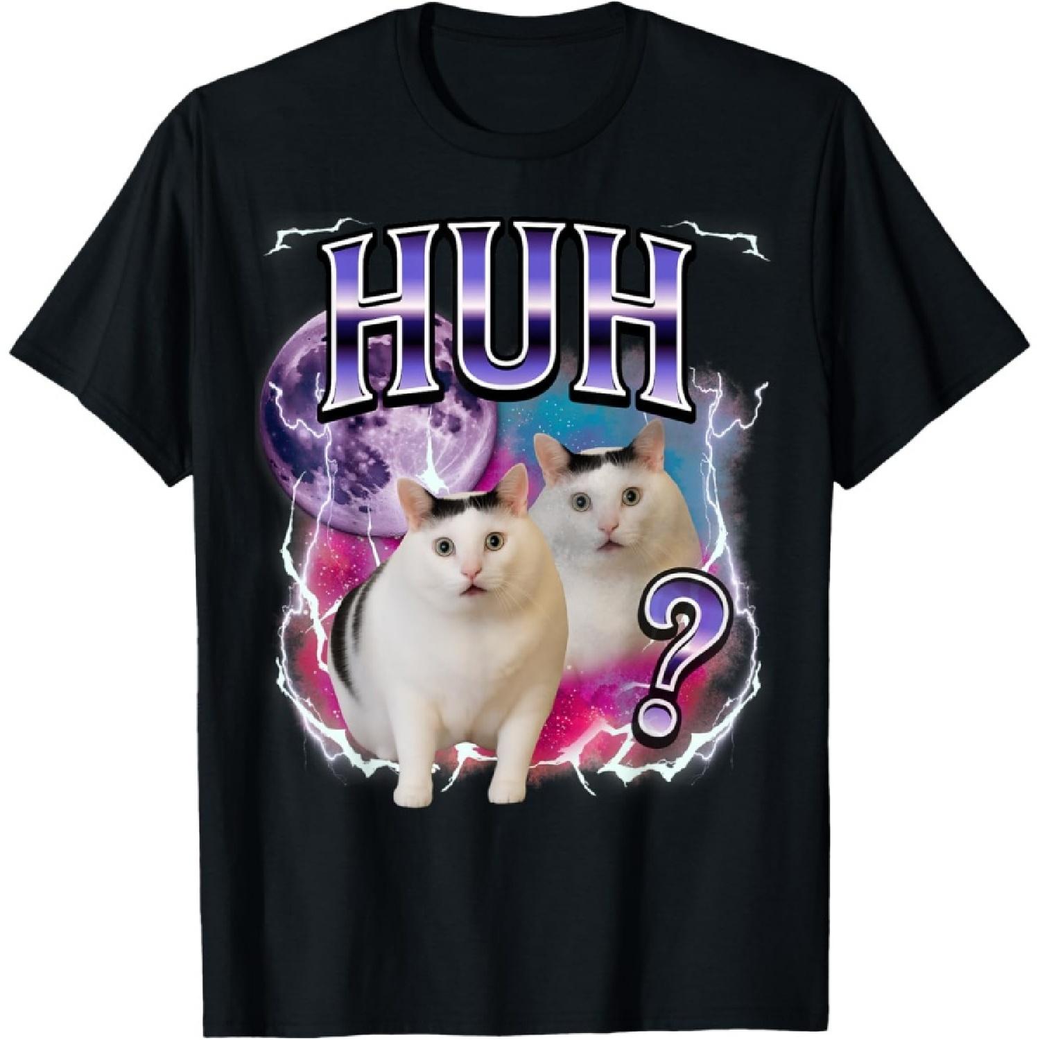 

Huh Cat Chonky Meme Funny Confused Cat Meme Lovers T-Shirt(1) XXXXXL чорний