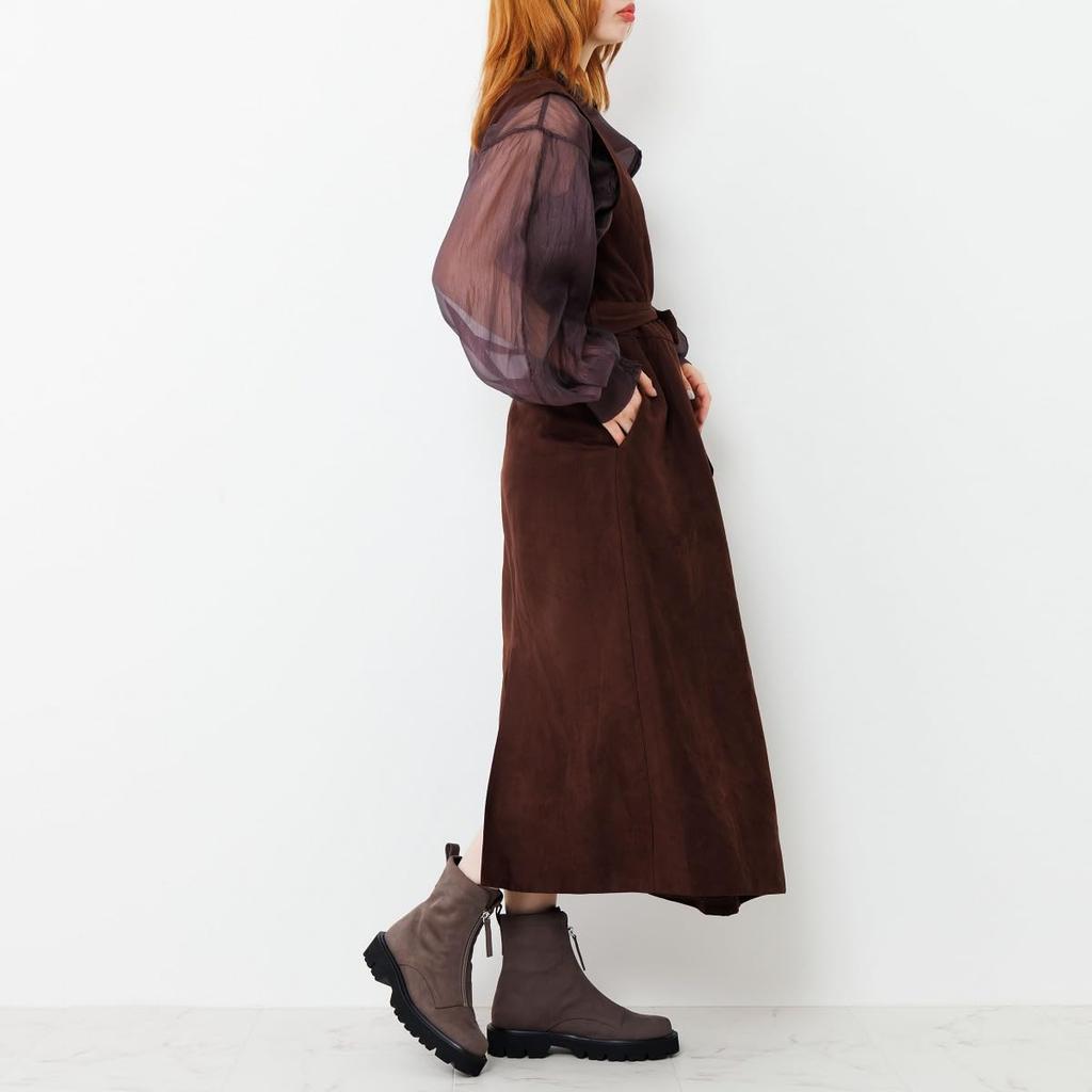 HIMIKO front zip boots with genuine leather cushioned track sole and thick sole, gray, size 265 (product number 651409).