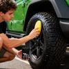 Car Tire Shine 150g Rim Cleaning Paste with Sponge Waterproof Wheel Shine Balm for Vehicle Exterior Automotive Truck Trailer