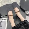 Beaded flat bottom shallow mouth single shoes women's 2025 new autumn gentle matching skirt national style Mary Jane shoes Doudou shoes