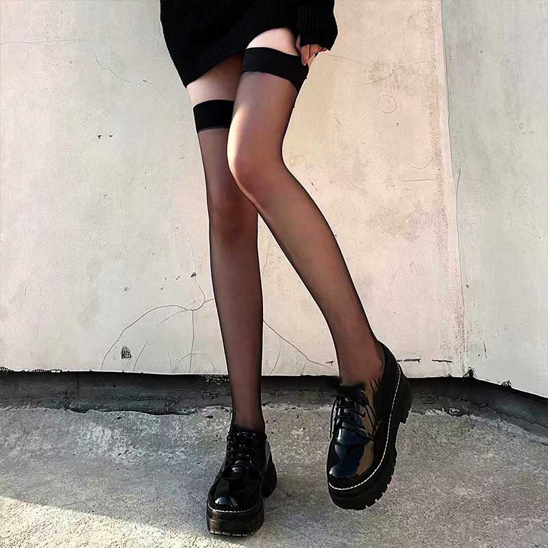 Lolita Stockings Sexy Gothic Women Thigh High Socks Nylon Thin Slim Party Stokings For Women Over Knee Stockings Funny