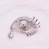 Waterdrop Crystal Eyes Brooches For Women Rhinestone Enamel 4-color Eyes Office Causal Brooch Pins Gifts
