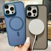 Magnetic Semi-Transparent Matte Phone Case for iPhone 16 Pro Max/15/14 Pro/13/12/11