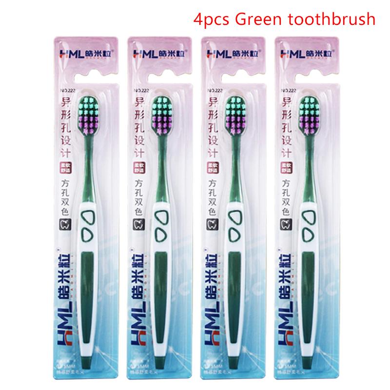 4 Packs High-End Caring Soft Nylon Bristle Toothbrush Set, Ergonomic Handle, Ideal Choice For Travel And Hotels
