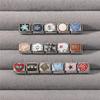 Fashion Clock Fish Flower Butterfly Heart Teeth Star High Quality Charm Links Fit 9MM Stainless Steel Bracelet DIY Making Gifts