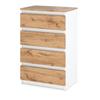Wotan White Oak Chest of Drawers 60 CM TV Cabinet for Living Room Sideboard