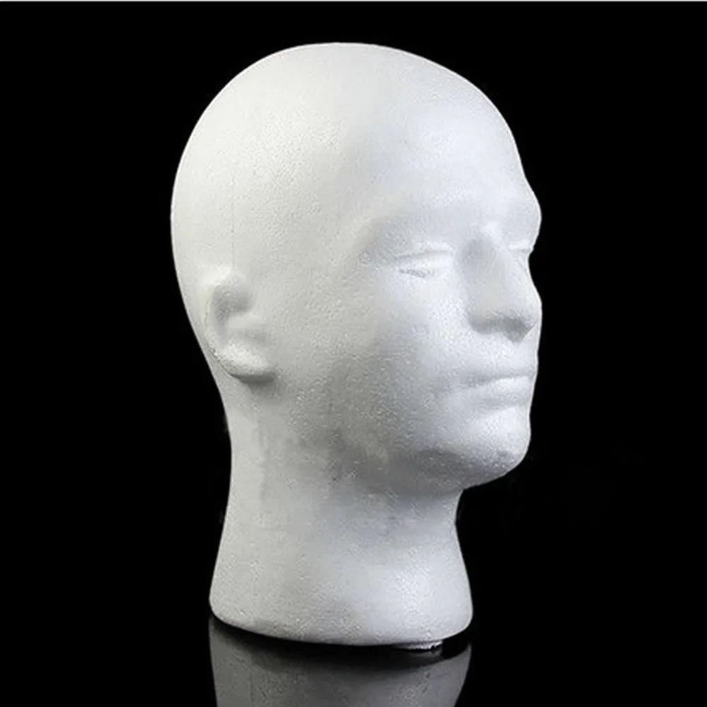 White Foam Head Model Wig Display Stand Rack Shopping Mall Closet Holder Male Mannequin Head