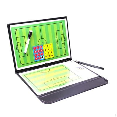 Football Soccer Magnetic ClipBoard W/ Zipper and Marker Pen Coaching Board Kit Equipment Foldable