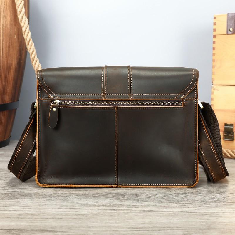 New Leather Large Capacity Men's Crossbody Bag High-end Leisure Travel Shoulder Simple Atmospheric Small Square