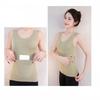 Women's Seamless Brushed Thermal Fleece Vest with Double Pockets - Large Size, Belly and Waist Warming, Perfect for Autumn and Winter.