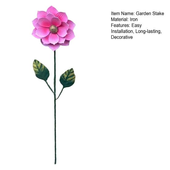 Metal Flower Stake Decorative Garden Stake Outdoor Ground Insert Flower Stake