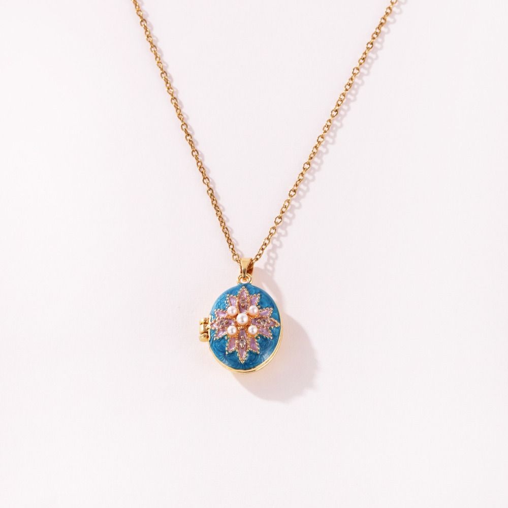 Brass Photo Locket Pendant Necklace Non-Fading Locket Necklace For Jewelry Gifts