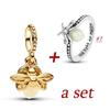 Summer Glow-in-the-dark Firefly Charm Pan Bracelet DIY Silver Gold Plated Women Jewelry Gift for Her