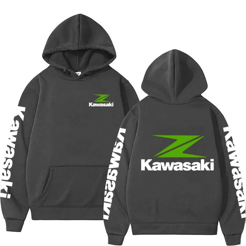 New Racing Suit, High-quality Kawasaki Logo Hooded Pullover, Fashionable Motorcyclele Uniform Rider Exquisite Stree