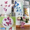New Style colored Double Layer 3D Butterfly Wall Stickers Home Room Decor Butterflies For Wedding Decor Magnet Fridge Decals