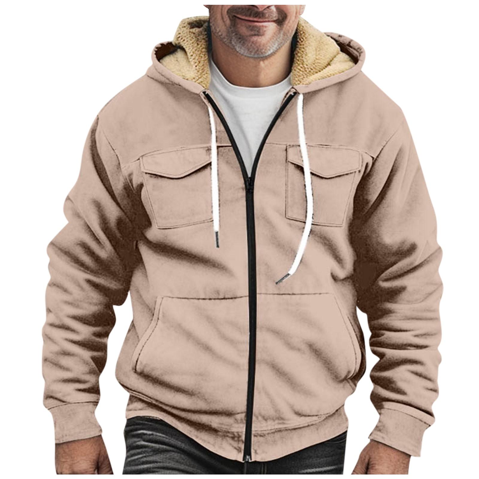 Мужская утолщенная куртка на пуговицах с двойным карманом и карманной вставкой — фото 3