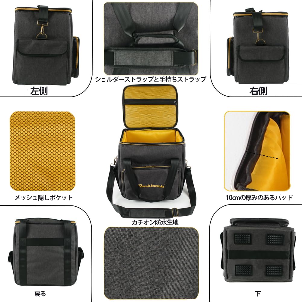 TOPINCN Record Storage Case, 10-Disc Bag, Fits 71012 Inch Records, 33x8x32cm, Cationic Fabric Material, Lightweight, LP Backpack, Dustproof