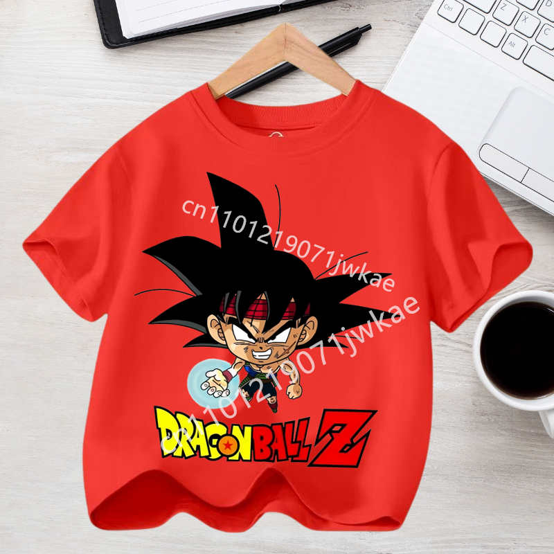 T-shirt Boys and Girls Clothing Anime Character Printed Shirt Top Children's Summer Breathable Birthday Gift