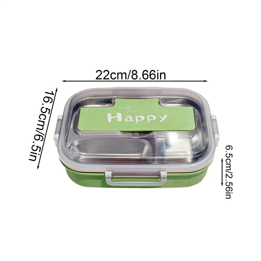 Portable Lunch Box Stainless Steel Divided Bento Box with Tableware for Adults Kids Students Leakproof Food Storage Containers