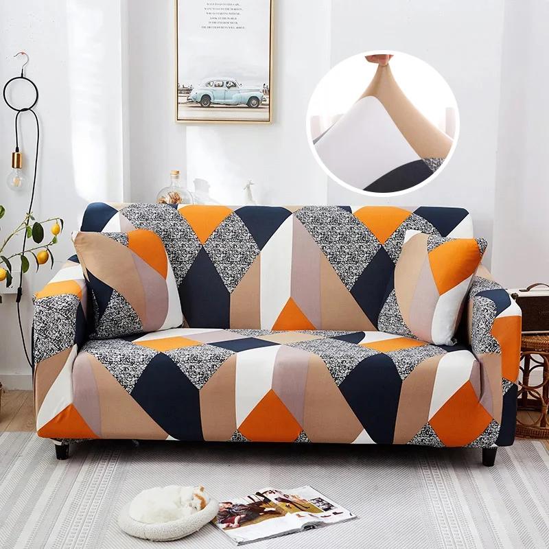 Geometry Plaid Sofa Cover Slipcovers Stretch Sofa Covers for Living Room Elastic Couch Chair Cover Sofa Towel 1/2/3/4-seater