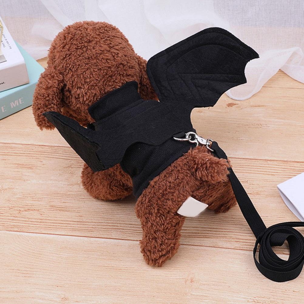 Neue süße Haustierkleidung, schwarzes Fledermaus- und Glockengeschirr, Kostüm, Heimtierbedarf für Katzen und große, mittelgroße