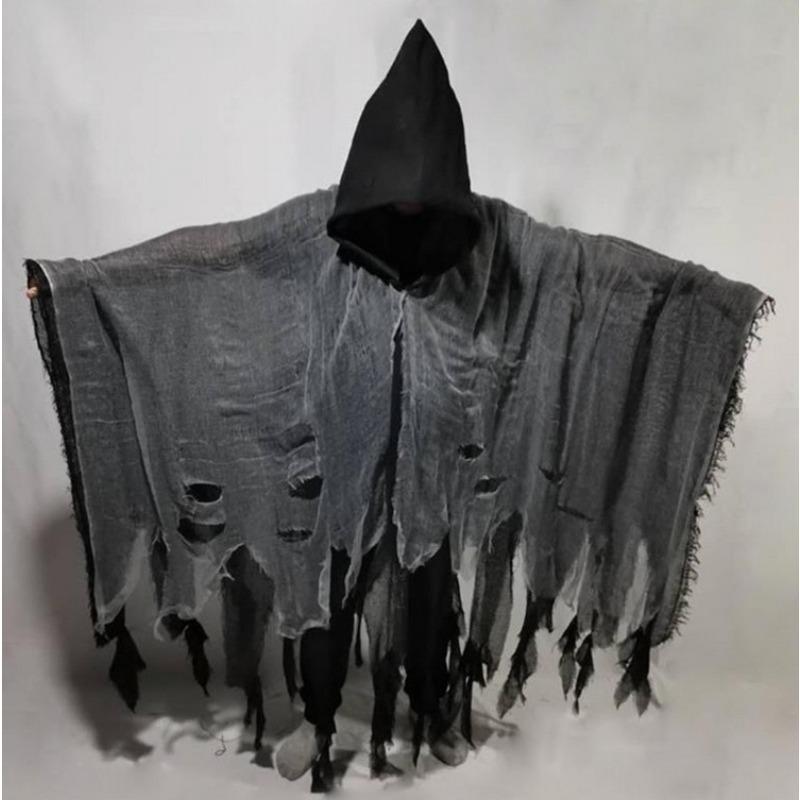 Halloween Tod Umhang Cos Schädel Kleidung Spukhaus Mittelalter Retro Umhang Horror Robe Zombie Kostüm