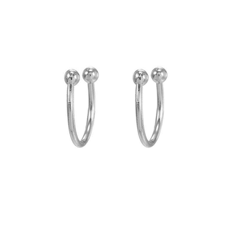 2PCS New Fashion Gold Color Crystal Zirconia Chain Hoop Earrings Women Small Pendant Star Ear Cartilage Earring Piercing Jewelry