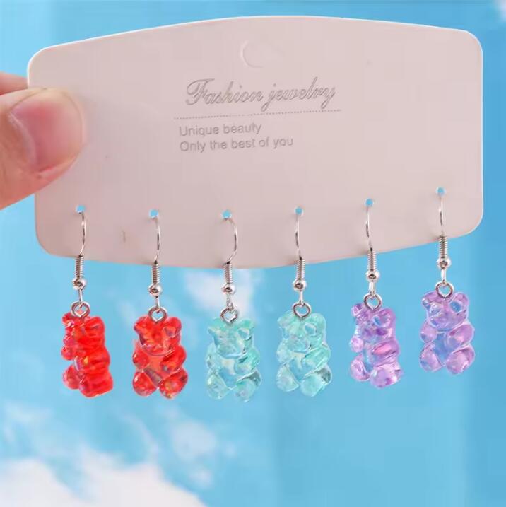 Cute Resin 3D Simulation Duck Drop Earrings for Women Girls Dice Cloud Dangle Earrings Kid's Jewelry Gift