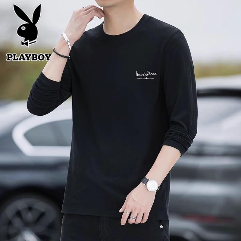 PLAYBOY Men's Pure Cotton Long Sleeve T-Shirt