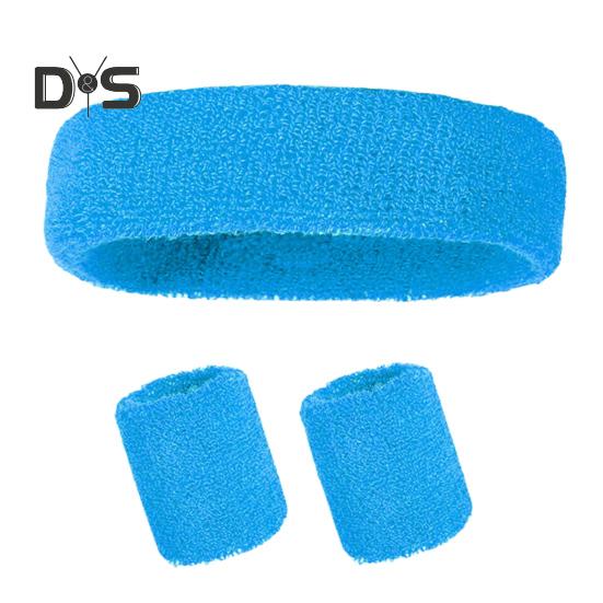 Schweißband-Set, Sport-Stirnband, Armband-Set, Frottee, Tennis, Gymnastik, Armband, sportliches Schweiß-Stirnband für Männer und Frauen