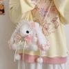 New Cute Bunny Plush Bag Lolita Element Shoulder Bag Kawaii Princess Sweet Pearl Chain Crossbody Bags Long-Eared Rabbit Purse