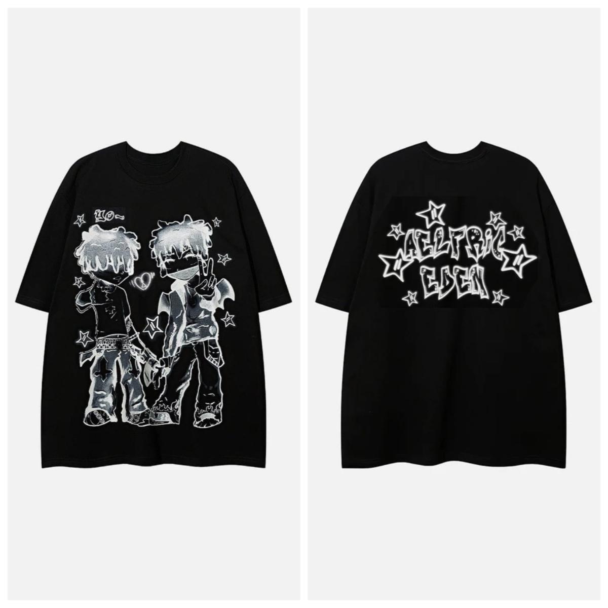 

AELFRIC EDENFLAME ЗВЕЗДА ПРИНТ ХИП-ХОП ПЕРСОНАЖА Мужская футболка Davidson с принтом, футболка с коротким рукавом, трендовая футболка оверсайз 4XL
