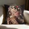 Pearl Girl Pillow Case Linen Pillow Covers Cover For Couch Living Room Bench Patio Floor Linen Home Decor