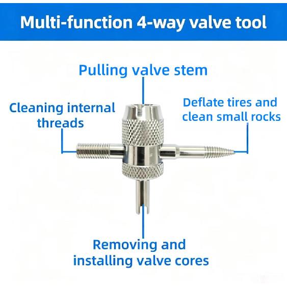 62Pcs Valve Core Remover Tool,30 PCS Valve Cores,30 PCS Tire Valves Caps,1Pcs Valve stem Removal Tool,1 PCS 4-Way Valves Tool,Suitable for