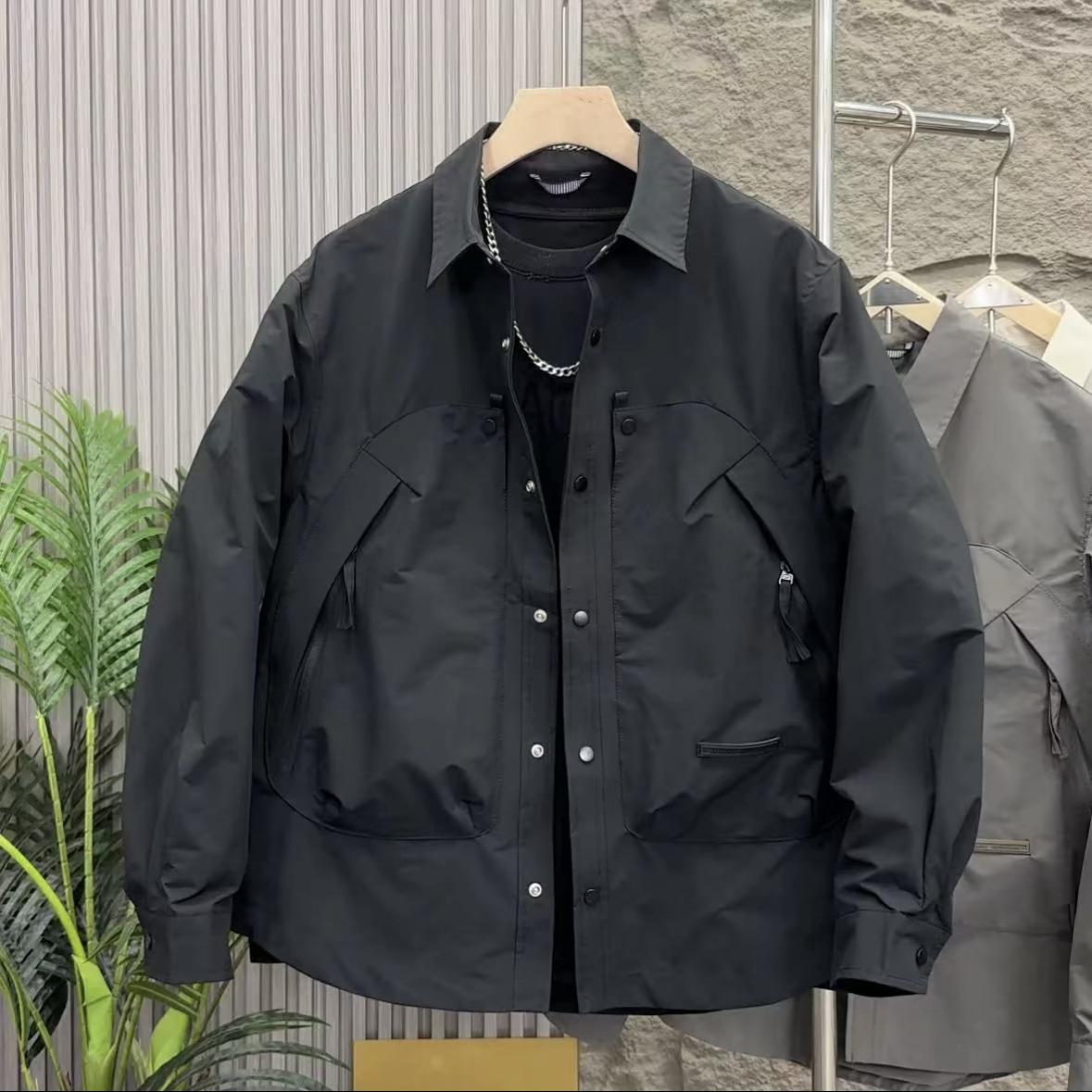 

Весенне-осенняя новая модная брендовая куртка Куртка Мужская Свободная и Универсальная Ветрозащитная Куртка 4XL чёрный