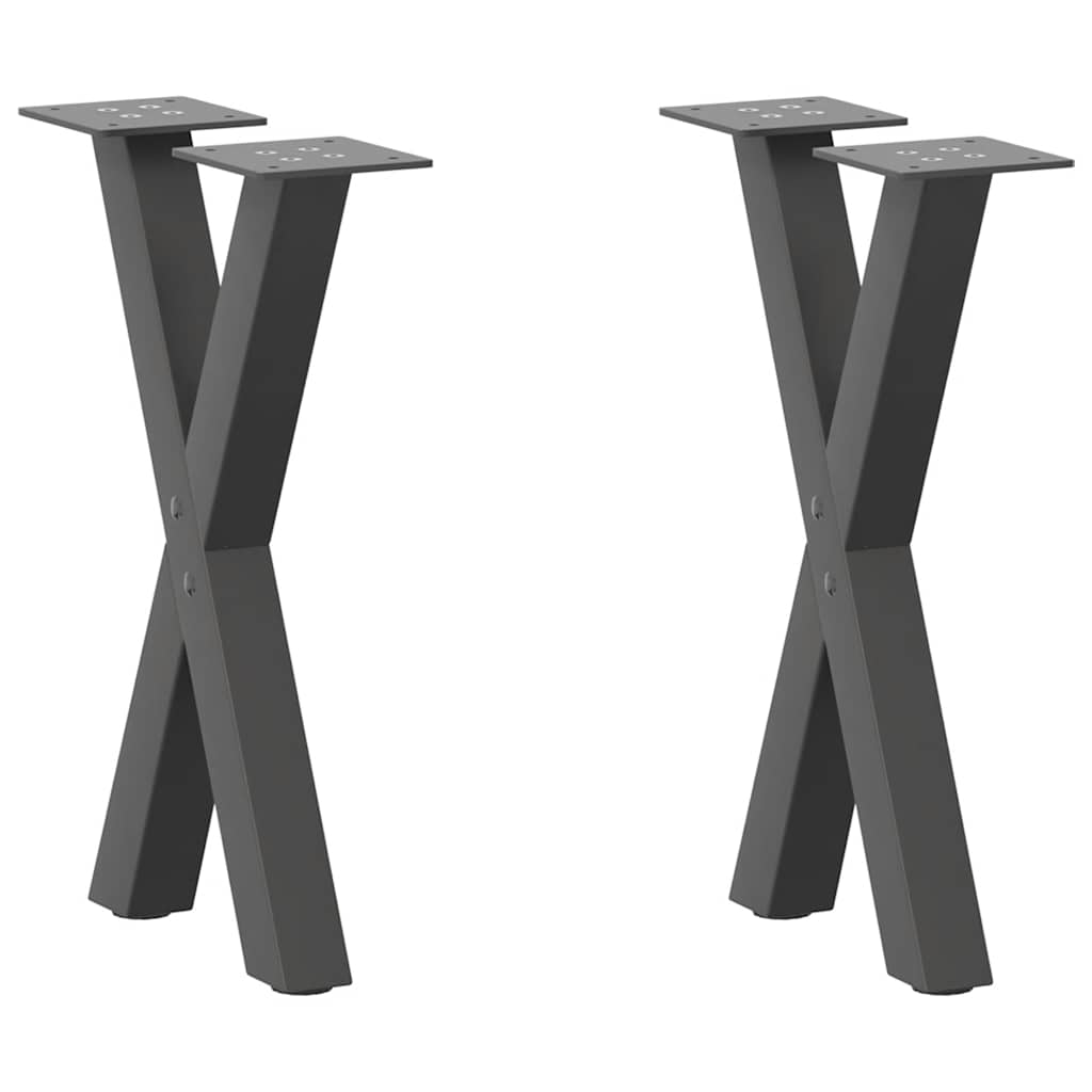 Vidaxl Coffee Table Legs, 2 Pcs, Anthracite, 28X(42-43) Cm, Steel