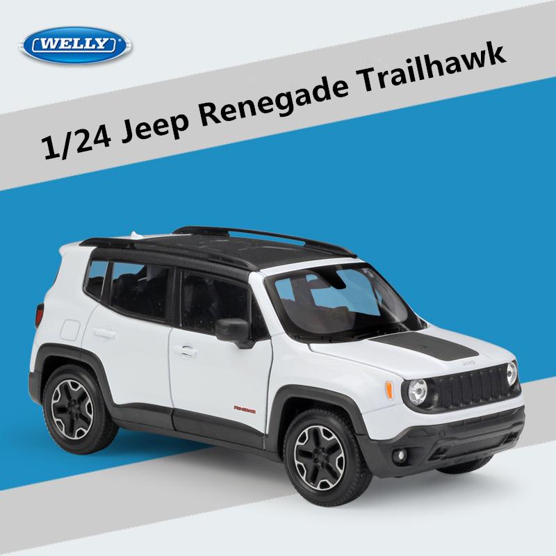 WELLY 1:24 Jeep Renegade Trailhawk SUV Alloy Car Model Diecast Metal Off-road Vehicles Car Model Simulation Collection Kids Gift