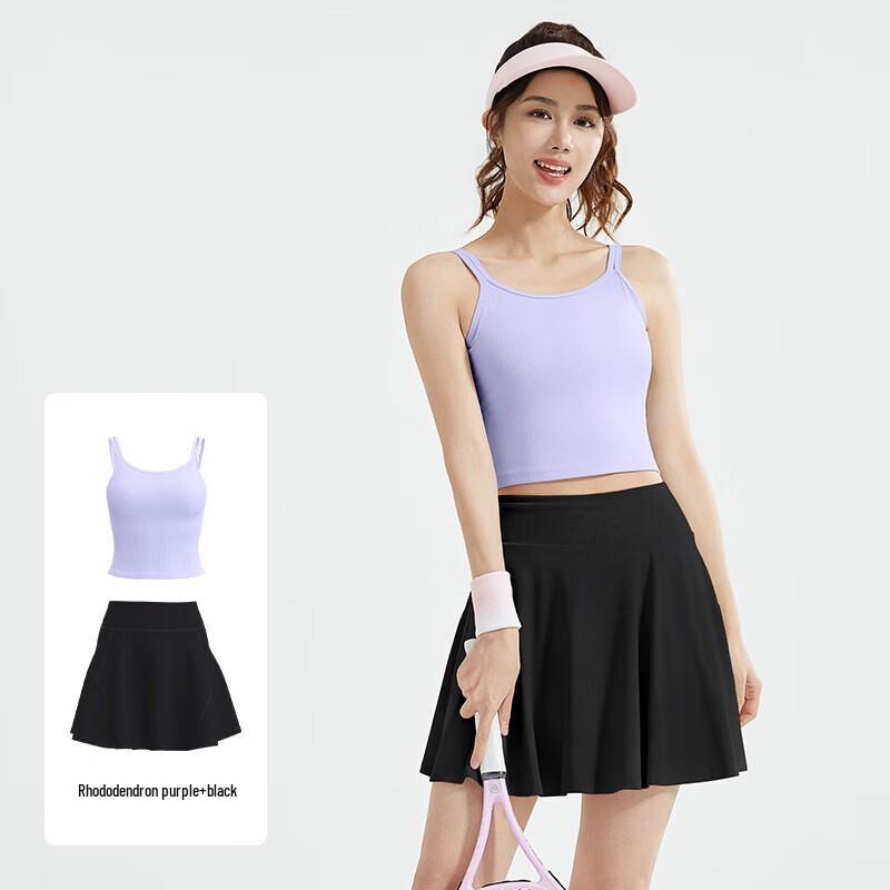 Yimai Women s 2-in-1 Running Skirt and Shorts Set
