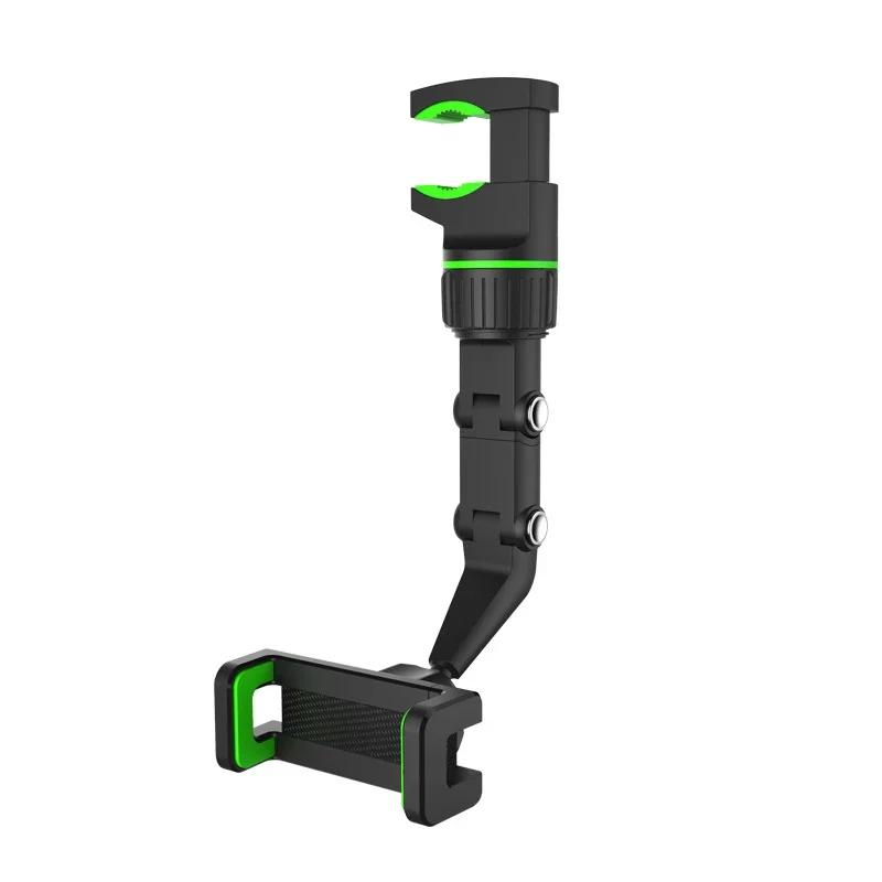 Car Rearview Mirror Phone Holder - 360° Rotating Universal GPS Mount for All Smartphones